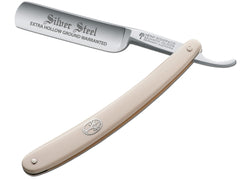 Boker Straight Razor Silver Steel - White 6/8" Blade